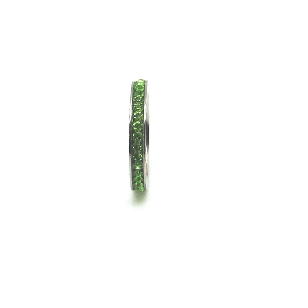 Stainless Steel August ( Peridot ) Eternity Band - Picture 5 of 5
